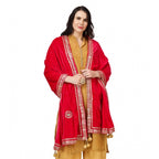 Seduva Women's Velvet Gotta Patti Dupatta (Pink, Length:��2.25 to 2.50 Mtr)