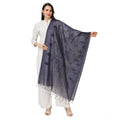 Seduva Women's Cotton Embroidered Dupatta (Dark Blue, Length:��2.25 to 2.50 Mtr)