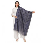 Seduva Women's Cotton Embroidered Dupatta (Dark Blue, Length:��2.25 to 2.50 Mtr)