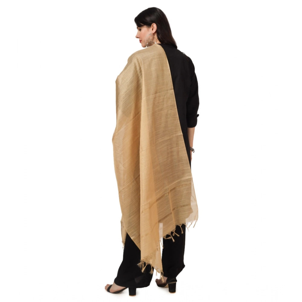 Seduva Women's Chanderi Solid Dupatta (Gold, Length:��2.25 to 2.50 Mtr)