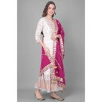 Seduva Women's Velvet Gotta Patti Dupatta (Purple, Length:��2.25 to 2.50 Mtr)