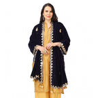 Seduva Women's Velvet Gotta Patti Dupatta (Blue, Length:��2.25 to 2.50 Mtr)