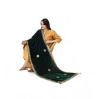 Seduva Women's Velvet Gotta Patti Dupatta (Green, Length:��2.25 to 2.50 Mtr)