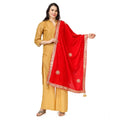Seduva Women's Velvet Gotta Patti Dupatta (Red, Length:��2.25 to 2.50 Mtr)