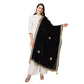 Seduva Women's Velvet Gotta Patti Dupatta (Black, Length:��2.25 to 2.50 Mtr)