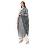 Seduva Women's Cotton Embroidered Dupatta (Grey, Length:��2.25 to 2.50 Mtr)
