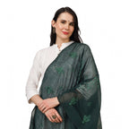 Seduva Women's Cotton Embroidered Dupatta (Green, Length:��2.25 to 2.50 Mtr)