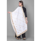 Seduva Women's Velvet Gotta Patti Dupatta (Off White, Length:��2.25 to 2.50 Mtr)