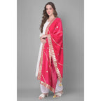 Seduva Women's Velvet Gotta Patti Dupatta (Pink, Length:��2.25 to 2.50 Mtr)
