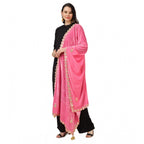 Seduva Women's Velvet Gotta Patti Dupatta (Pink, Length:��2.25 to 2.50 Mtr)