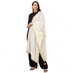 Seduva Women's Velvet Gotta Patti Dupatta (Off White, Length:��2.25 to 2.50 Mtr)