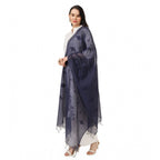 Seduva Women's Cotton Embroidered Dupatta (Dark Blue, Length:��2.25 to 2.50 Mtr)