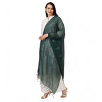 Seduva Women's Cotton Embroidered Dupatta (Green, Length:��2.25 to 2.50 Mtr)