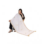 Seduva Women's Velvet Gotta Patti Dupatta (White, Length:��2.25 to 2.50 Mtr)