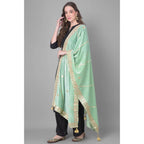 Seduva Women's Velvet Gotta Patti Dupatta (Sea Green, Length:��2.25 to 2.50 Mtr)