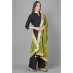 Seduva Women's Velvet Gotta Patti Dupatta (Olive, Length:��2.25 to 2.50 Mtr)