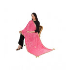Seduva Women's Velvet Gotta Patti Dupatta (Pink, Length:��2.25 to 2.50 Mtr)