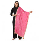 Seduva Women's Velvet Gotta Patti Dupatta (Pink, Length:��2.25 to 2.50 Mtr)