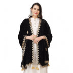 Seduva Women's Velvet Gotta Patti Dupatta (Black, Length:��2.25 to 2.50 Mtr)