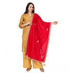 Seduva Women's Velvet Gotta Patti Dupatta (Pink, Length:��2.25 to 2.50 Mtr)