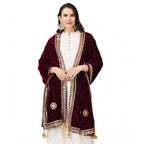 Seduva Women's Velvet Gotta Patti Dupatta (Purple, Length:��2.25 to 2.50 Mtr)
