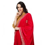 Seduva Women's Velvet Gotta Patti Dupatta (Pink, Length:��2.25 to 2.50 Mtr)