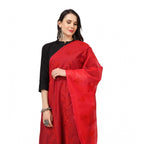Seduva Women's Cotton Embroidered Dupatta (Red, Length:��2.25 to 2.50 Mtr)