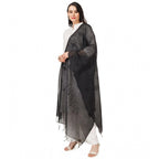 Seduva Women's Cotton Embroidered Dupatta (Black, Length:��2.25 to 2.50 Mtr)