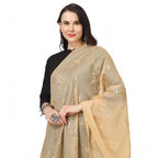 Seduva Women's Cotton Embroidered Dupatta (Gold, Length:��2.25 to 2.50 Mtr)