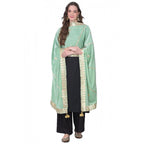 Seduva Women's Velvet Gotta Patti Dupatta (Sea Green, Length:��2.25 to 2.50 Mtr)