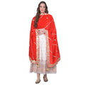 Seduva Women's Velvet Gotta Patti Dupatta (Red, Length:��2.25 to 2.50 Mtr)
