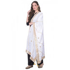 Seduva Women's Velvet Gotta Patti Dupatta (Off White, Length:��2.25 to 2.50 Mtr)