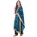 Seduva Women's Velvet Gotta Patti Dupatta (Teal, Length:��2.25 to 2.50 Mtr)