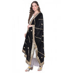 Seduva Women's Velvet Gotta Patti Dupatta (Black, Length:��2.25 to 2.50 Mtr)