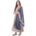 Seduva Women's Velvet Gotta Patti Dupatta (Grey, Length:��2.25 to 2.50 Mtr)