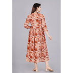 Seduva Women's Casual 3/4 Sleeve Printed Viscose Maternity Feeding Kurti (Brown)