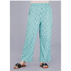 Seduva Women's Casual Half Sleeve Printed Viscose Rayon Shirt With Pyjama Pant Night Suit Set (Green)