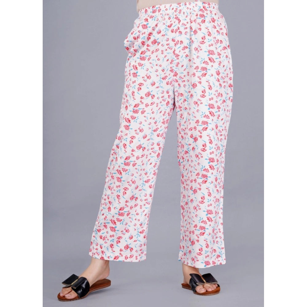 Seduva Women's Casual Half Sleeve Printed Viscose Rayon Shirt With Pyjama Pant Night Suit Set (Baby Pink)