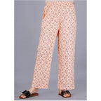 Seduva Women's Casual Half Sleeve Printed Viscose Rayon Shirt With Pyjama Pant Night Suit Set (Peach)
