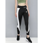 Seduva Women's Polyster Solid Sport Leggings (Black &amp; White)