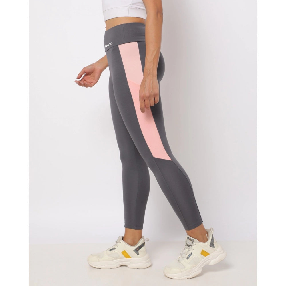 Seduva Women's Polyster Solid Sport Leggings (Grey)