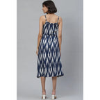 Seduva Women's Casual Sleeveless Ikat Print Rayon Dress (Blue)