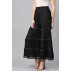 Seduva Women's Casual Solid Rayon Sharara (Black)