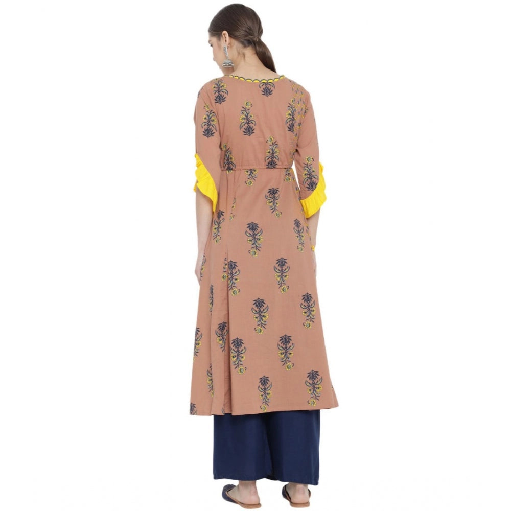 Seduva Women's Casual 3/4 th Sleeve Floral Printed Cotton Kurti (MultiColor)