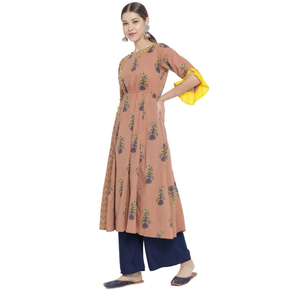 Seduva Women's Casual 3/4 th Sleeve Floral Printed Cotton Kurti (MultiColor)