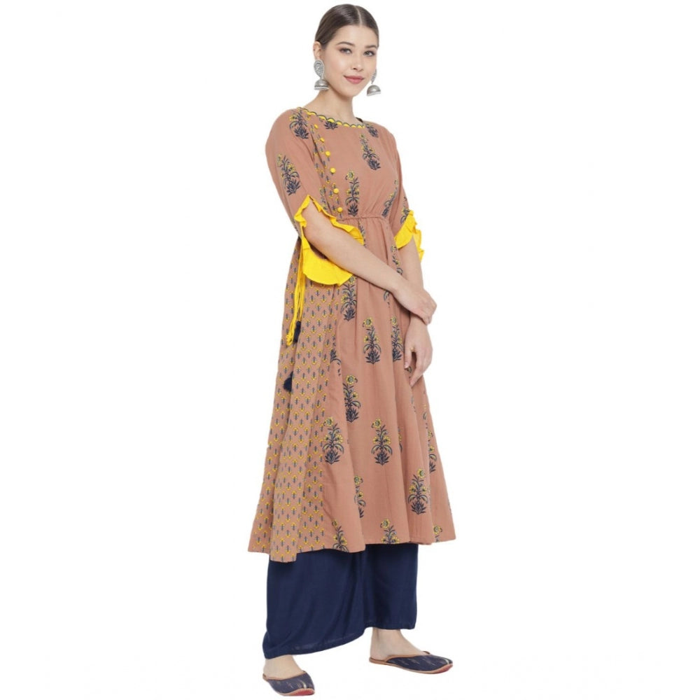 Seduva Women's Casual 3/4 th Sleeve Floral Printed Cotton Kurti (MultiColor)