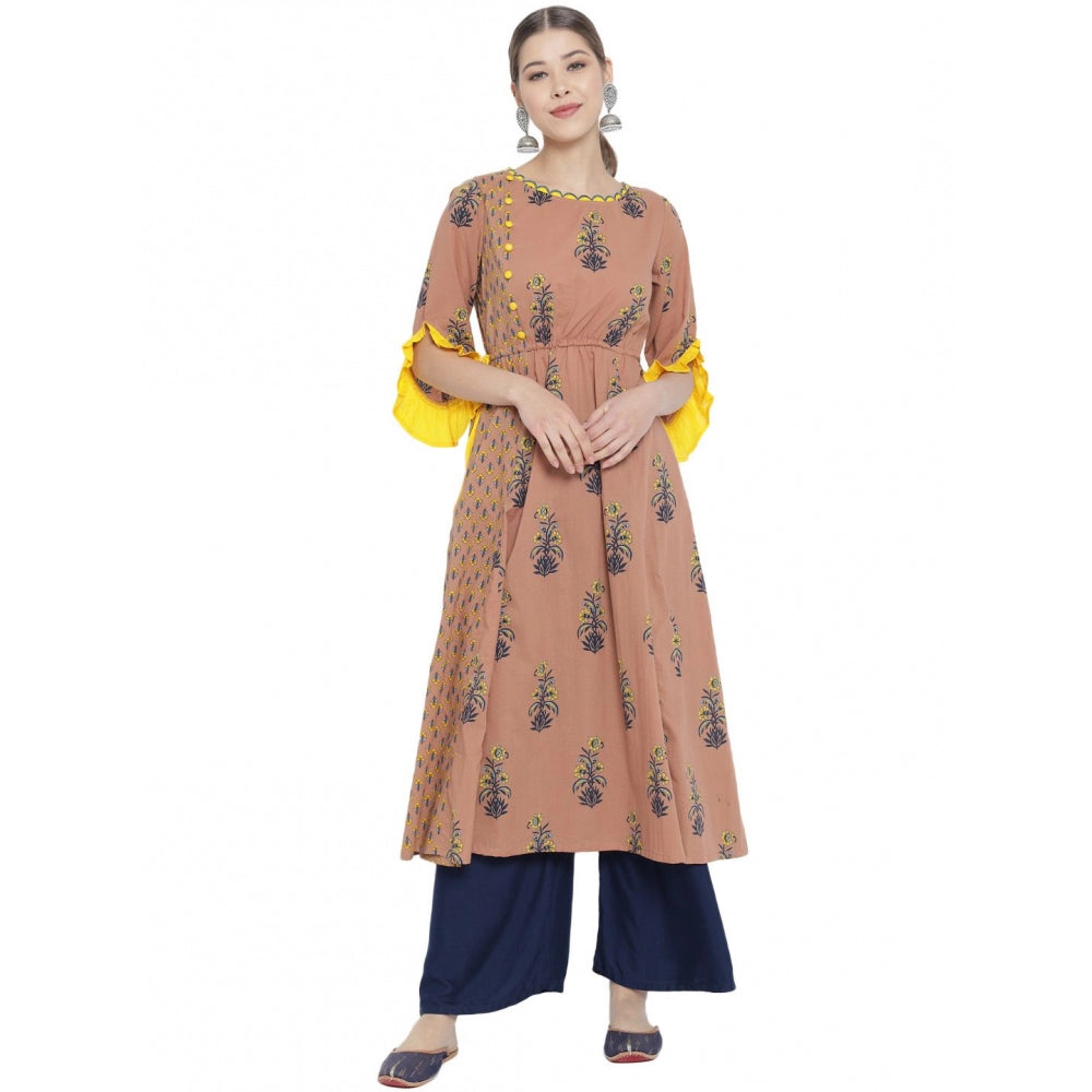 Seduva Women's Casual 3/4 th Sleeve Floral Printed Cotton Kurti (MultiColor)