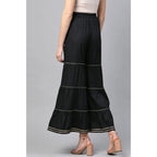 Seduva Women's Casual Solid Rayon Sharara (Black)