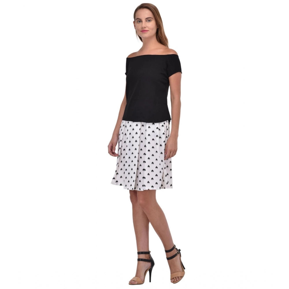 Seduva Women's Cotton Blend Solid Short Sleeves Dress (Black)