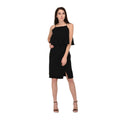 Seduva Women's Cotton Blend Solid Sleeveless Dress (Black)